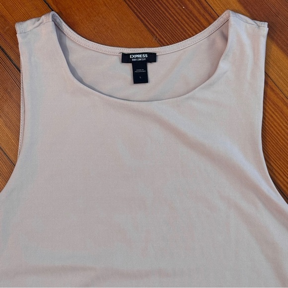 Express Body Contour Compression High Neck Bodysuit Blush Pink Large - Picture 4 of 6